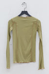 BASERANGE Ribbed cotton base layer top TTOL-RB-AU23 lime green